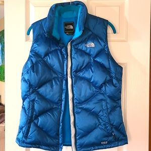 Northface womans 550 puffer vest size M Teal blue